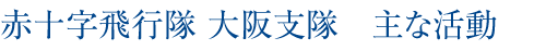 赤十字飛行隊大阪支隊　主な活動